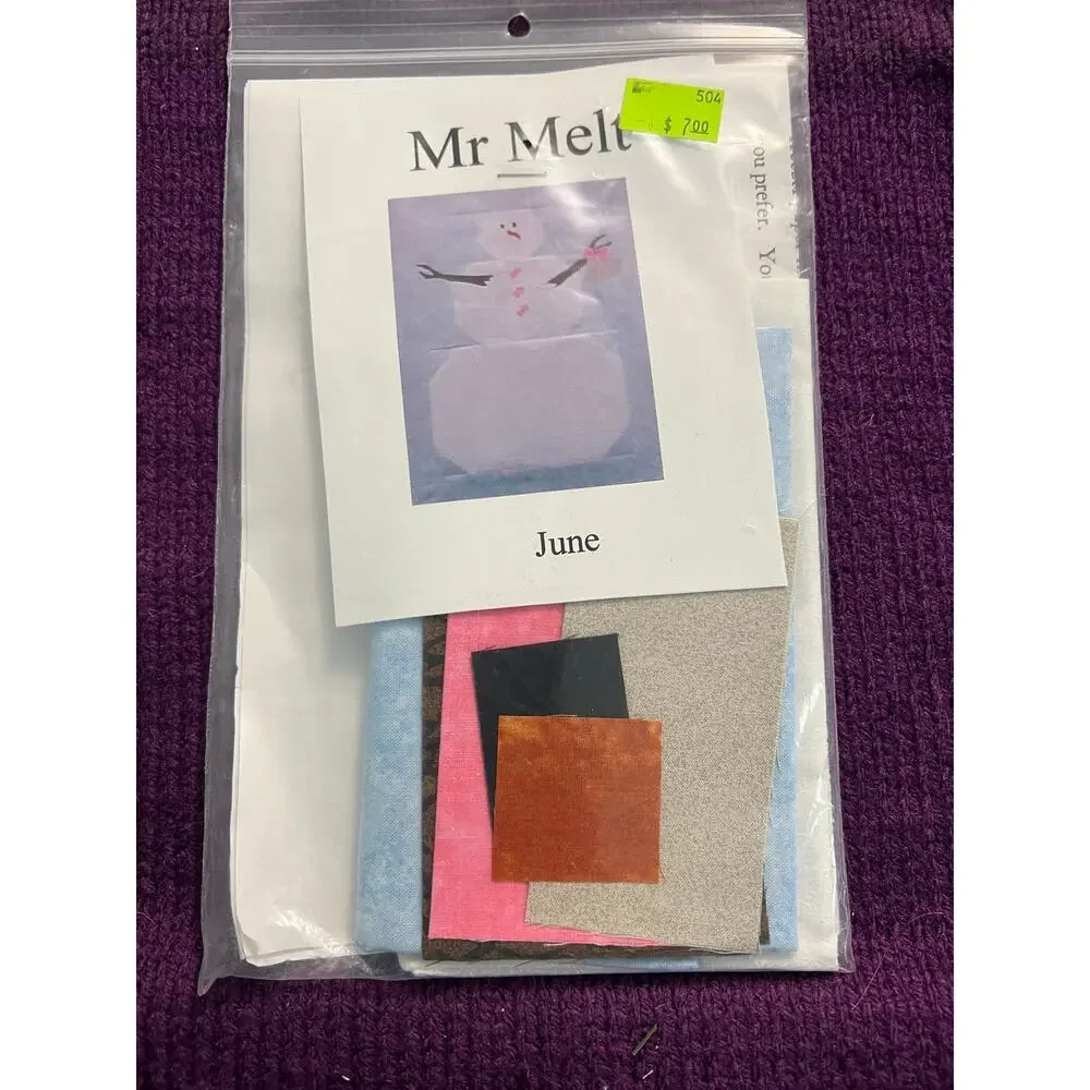 Quilt block kit Mr. Melt snowman June
